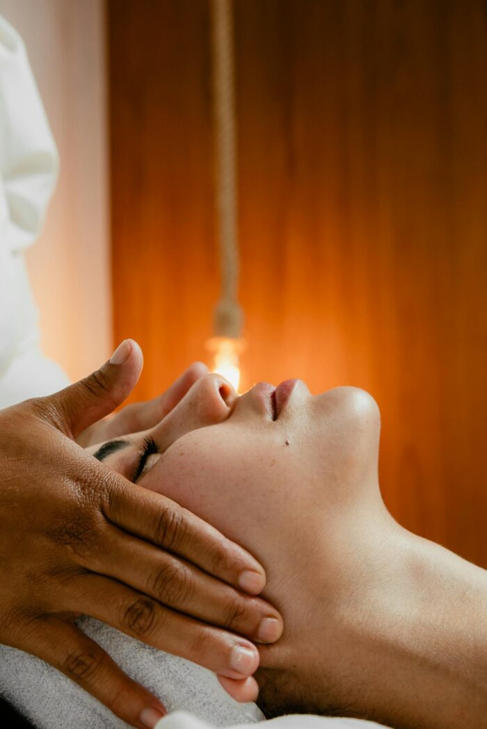 Woman Getting a Face Massage